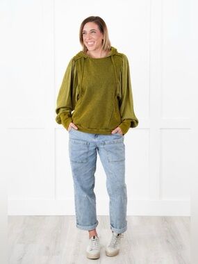 Heyson Mineral Wash Olive Green Hoodie